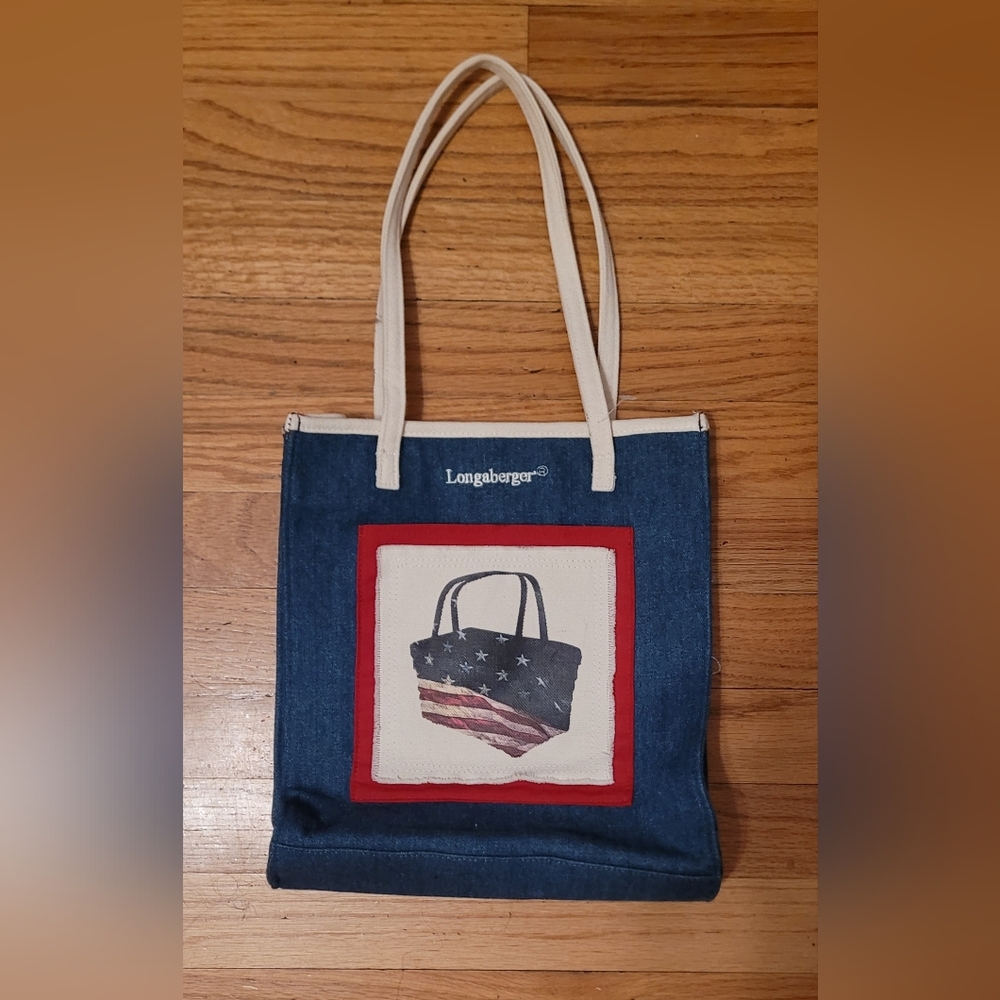 Longaberger Homestead Denim Purse/ Tote Bag